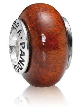 PANDORA Muirapiranga Wood Charm Authentic Silver Warm Luster Outdoors *FLAW